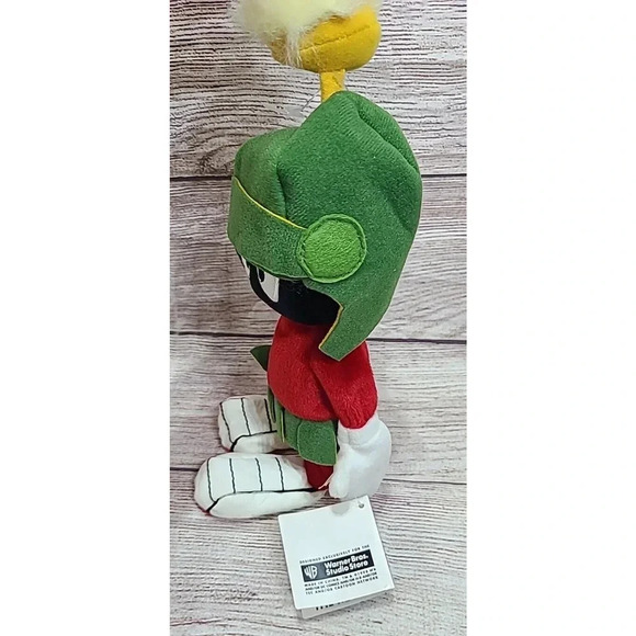 Warner Bros Plush Marvin The Martian Stuffed Animal Beanbag Toy Green Red 10.5" - Picture 2 of 6